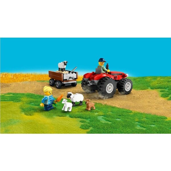 LEGO City Red Farm Tractor with Trailer and Sheep (60461)