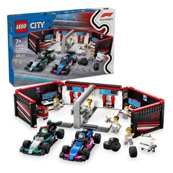 LEGO City F1 Garage and Mercedes-AMG and Alpine Cars (60444)