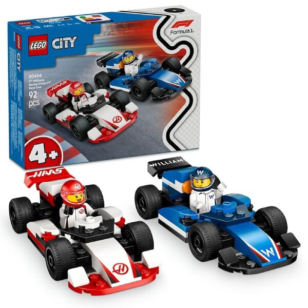 LEGO City F1 Williams Racing and Haas F1 Race Cars (60464)