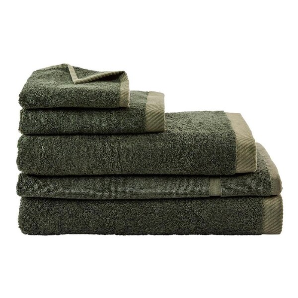 MyHouse Riley Bamboo Cotton Towel Collection - Moss - Face Washer