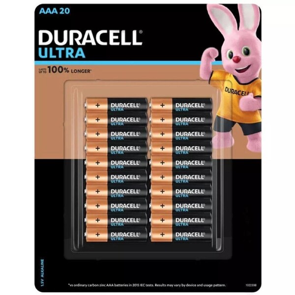 Duracell Ultra AAA Batteries 20 Pack