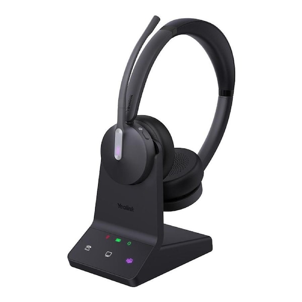 Yealink BH70 Bluetooth Wireless Dual Headset with Stand Teams USB-C/A, 3 mic noise cancellation Talk time up to 35h BT51 C Dongle with Type A Adapter BH70-D-CH-Teams-C/A