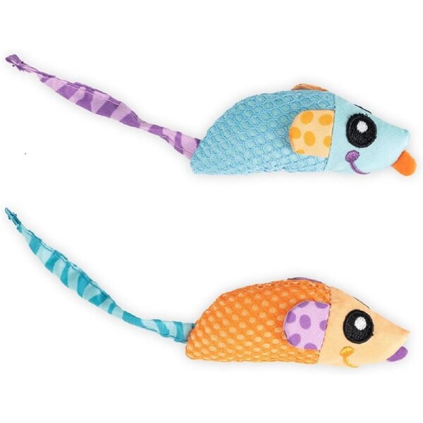 Petstages Catnip Chew Mice Dental Health Cat Toy - 2 Pack