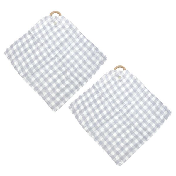 2PK Annabel Trends Muslin Security Blanket Baby/Infant Blankie 32x32cm Blue