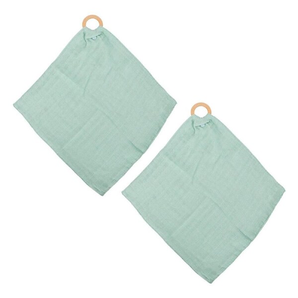 2PK Annabel Trends Muslin Security Blanket Baby/Infant Blankie 32x32cm Mint