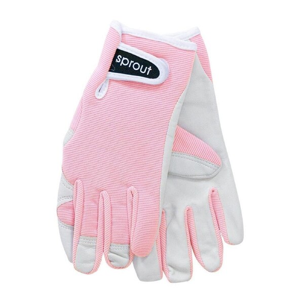 2pc Annabel Trends Sprout Goatskin Protective Garden Planting Glove Crystal Pink