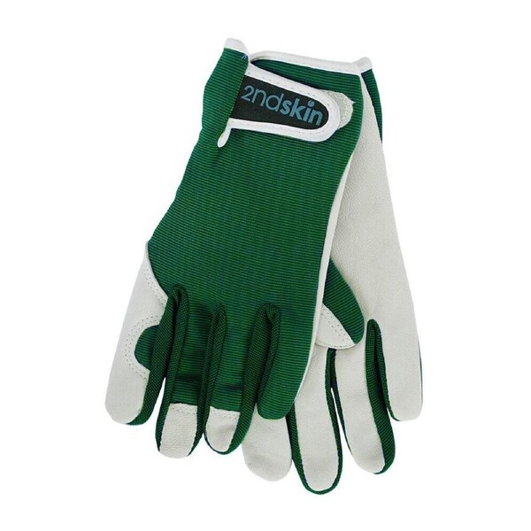 2pc Annabel Trends Second Goat Skin Garden Gloves Unisex 25x11cm Smokey Pine
