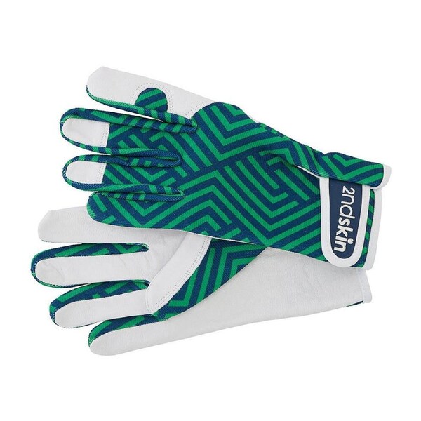 2pc Annabel Trends Second Goat Skin Garden Gloves Unisex 25x11cm Design Zig Zag