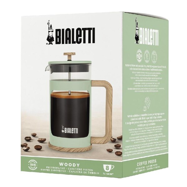 Bialetti Woody Coffee Press 1 Litre - Green