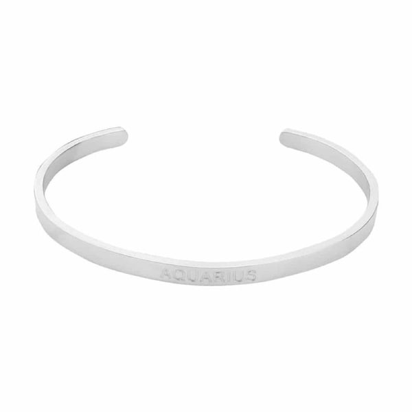 Annabel Trends Stainless Steel Cuff Bangle Zodiac Accessory Unisex Aquarius