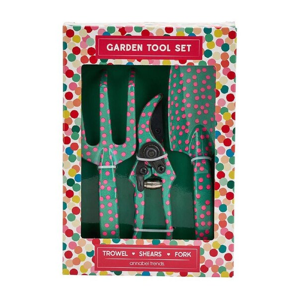 3pc Annabel Trends Home Garden Planting Tool Set Shear/Trowel/Fork Confetti