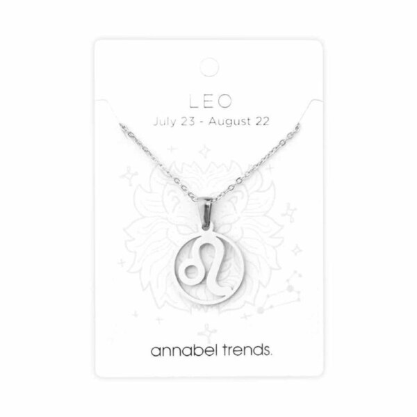 Annabel Trends Stainless Steel Pendant Zodiac Leo Unisex Accessory Silver