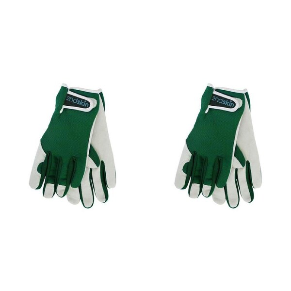 4pc Annabel Trends Second Goat Skin Garden Gloves Unisex 25x11cm Smokey Pine