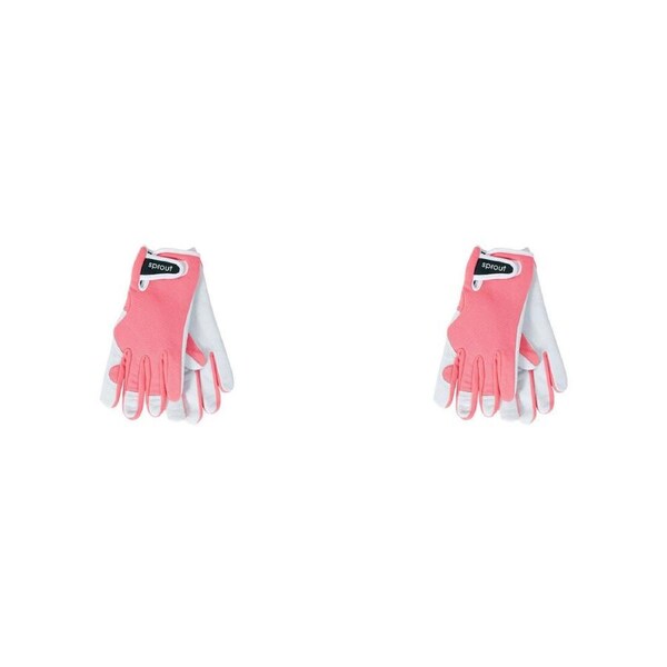 4pc Annabel Trends Sprout Goatskin Protective Garden Planting Glove Coral