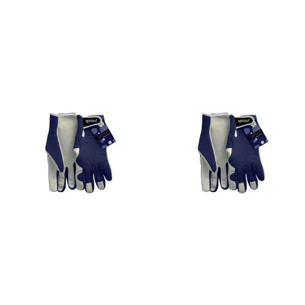 4pc Annabel Trends Sprout Goatskin Protective Garden Planting Gloves Navy