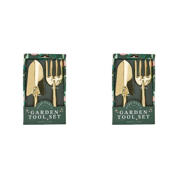 4pc Annabel Trends Home Garden Planting Tool Set Trowel/Fork - Gold