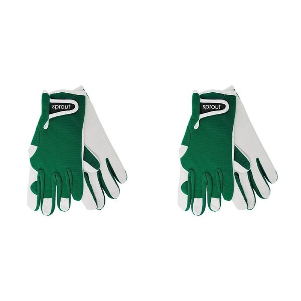 4pc Annabel Trends Sprout Goatskin Protective Garden Planting Glove Smokey Pine