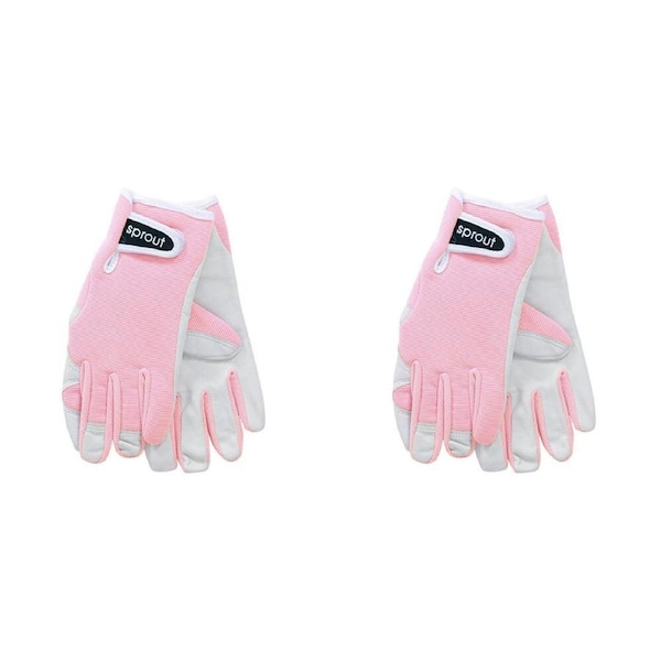 4pc Annabel Trends Sprout Goatskin Protective Garden Planting Glove Crystal Pink
