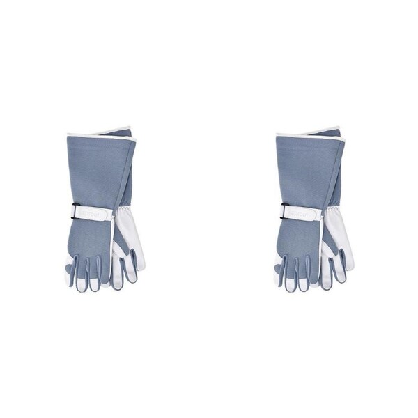 4pc Annabel Trends Sprout Long Sleeve Garden Planting/Pruning Gloves Dusty Blue