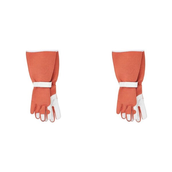 4pc Annabel Trends Sprout Long Sleeve Garden Planting/Pruning Gloves Terracotta