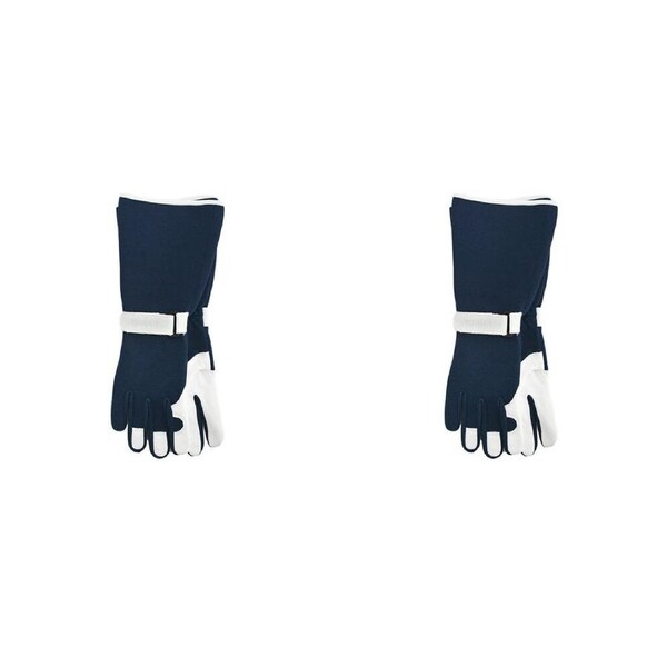 4pc Annabel Trends Sprout Long Sleeve Garden Planting/Pruning Hand Gloves Navy