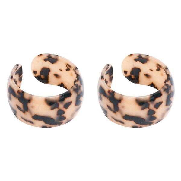 2PK Annabel Trends Tamed Cuff Bangles Women Hand Accessory 7x3cm Tortoiseshell