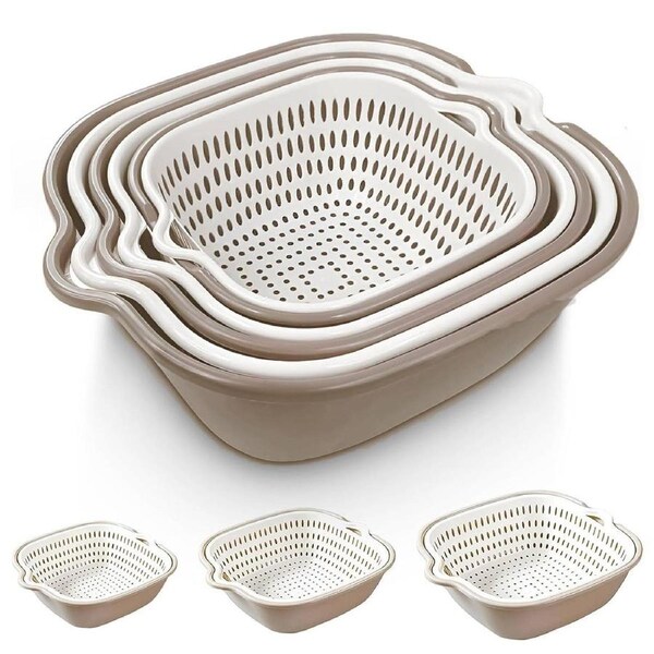 6pcs Multifunctional Drainage Basket for Fruits Vegetables Kitchen Household Use