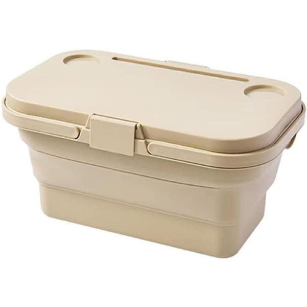 Outdoor Picnic Basket Camping Portable Handheld Storage Basket with Lid Foldable