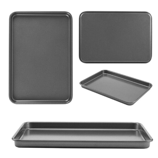 3pcs Rectangular Baking Pan Set Nonstick Oven Bakeware Mould for Home Cooking