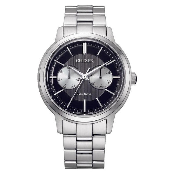 Citizen Eco-Drive Black Dial Stainless Steel Men's Watch (BU4030-91E)
