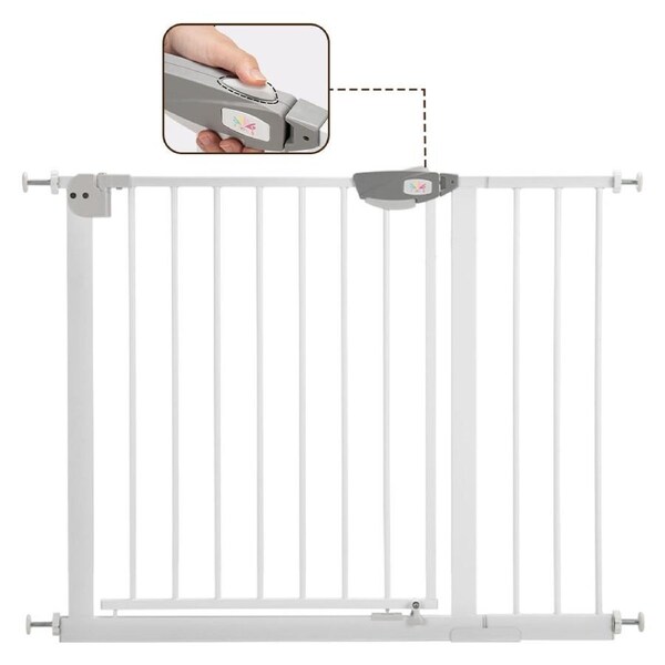Playpals Adjustable Baby/Pet Safety Security Gate Barrier w/ Push-button Unlock 95-104CM