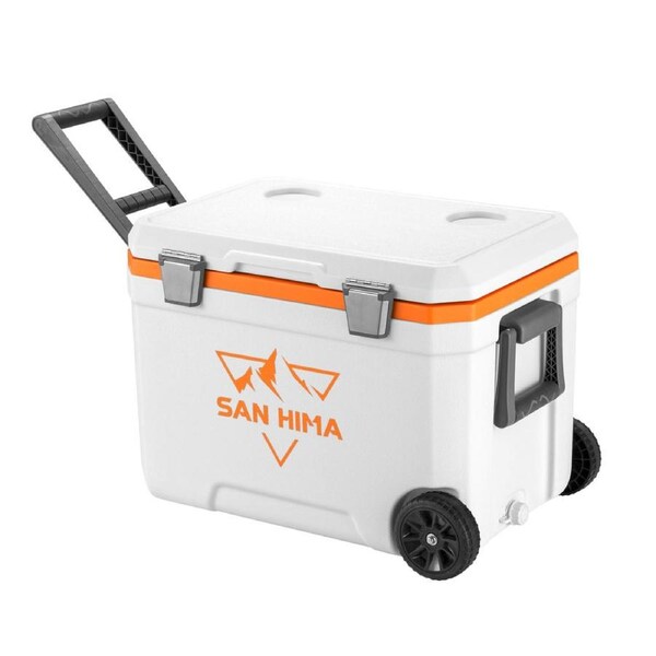 San Hima 45L Cooler Ice Box Portable Trolley For Camping Picnic Heat Retention