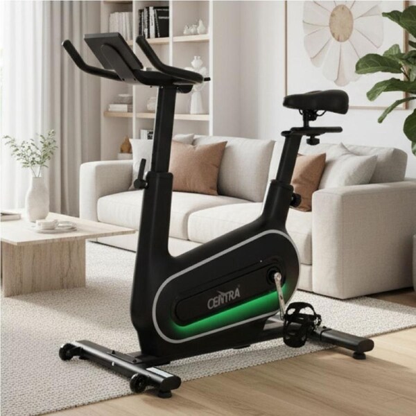 Centra Spin Exercise Bike Fully Adjust Silent Cycling 48 Resistant Light Strip