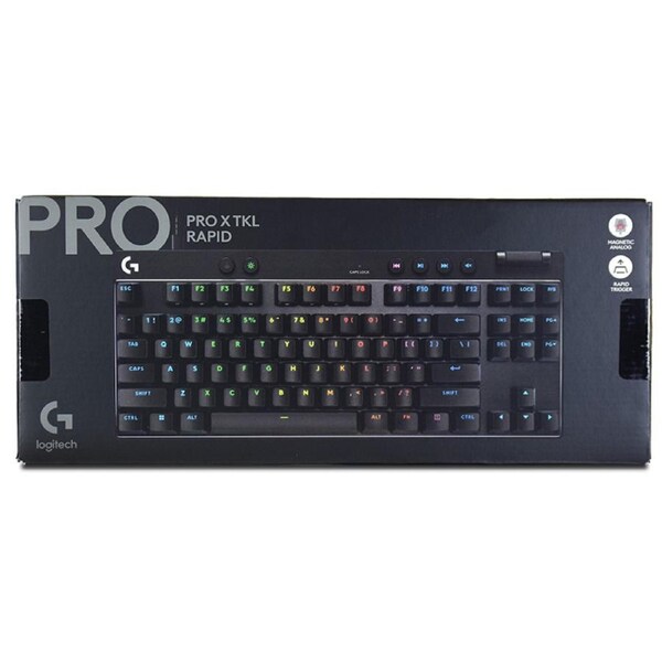 Logitech G PRO X TKL RAPID RGB Wired Mechanical Gaming Keyboard with Magnetic Analog Switches - Black (920-013234)
