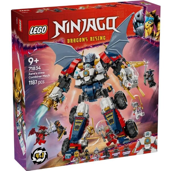 LEGO NINJAGO® Zane’s Ultra Combiner Mech Toy 4-in-1 Building Set 71834