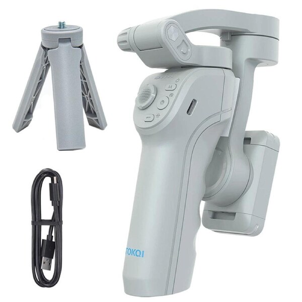 Portable Mobile Intelligent Gimbal 3 Axis Handheld Foldable and Rechargeable Smartphone Stabilizer 8 Modes with Tripod for Video Recording Face Tracking