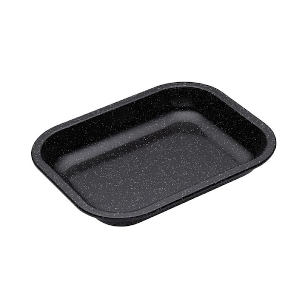Mastercraft Pro Vitreous 27x21cm Enamel Roasting Pan Kitchen Baking Tray Black