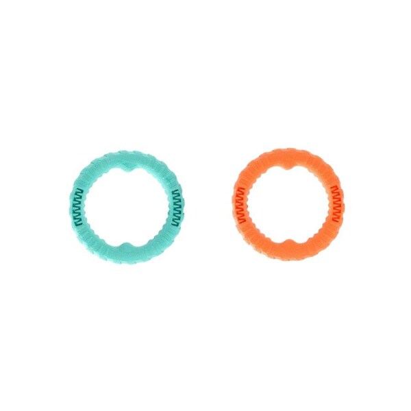 2 x Large Dog Puppy Fetch Toy Tugger Ring Large 24cm