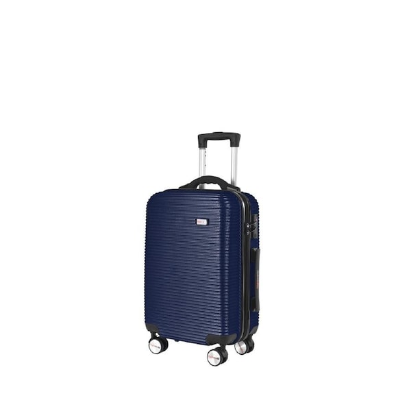 20" Digital Weighing Scale and USB Charging Port Lightweight Carry-on Luggage Suitcase Blue