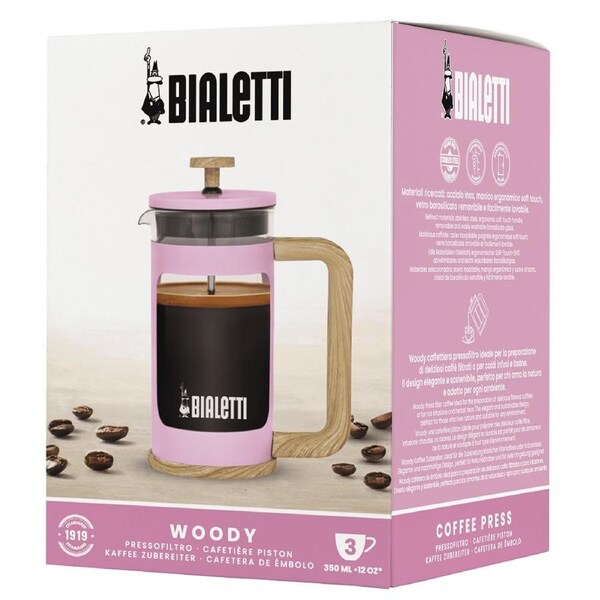 Bialetti Woody Coffee Press 350ml - Pink