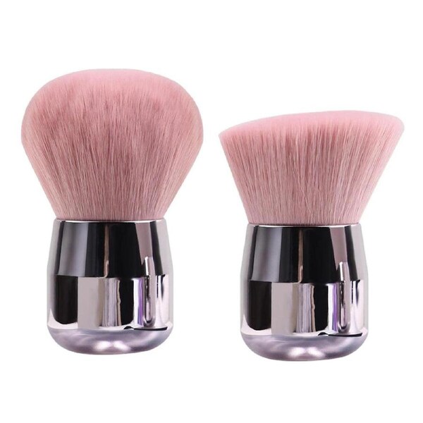2pcs Pink Mushroom Head Makeup Brush Beauty Foundation Powder Blending Tool