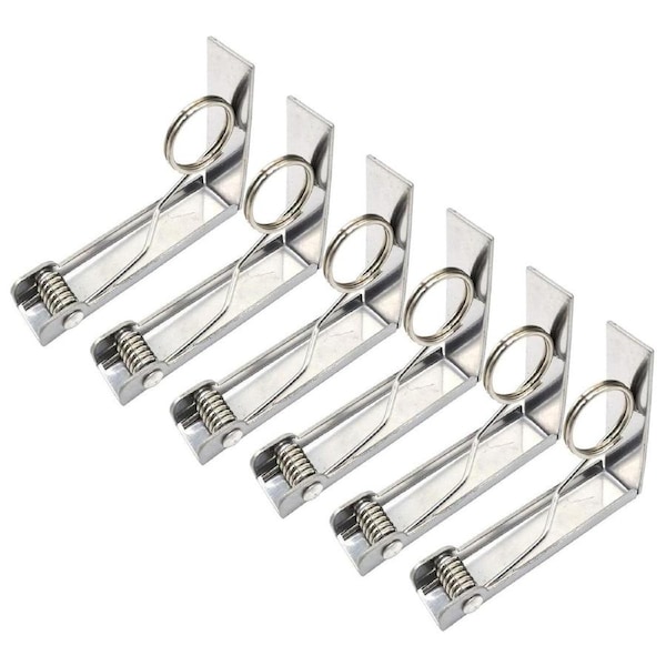 6pcs Stainless Steel Tablecloth Clips Table Cover Holders for Desktop Picnic