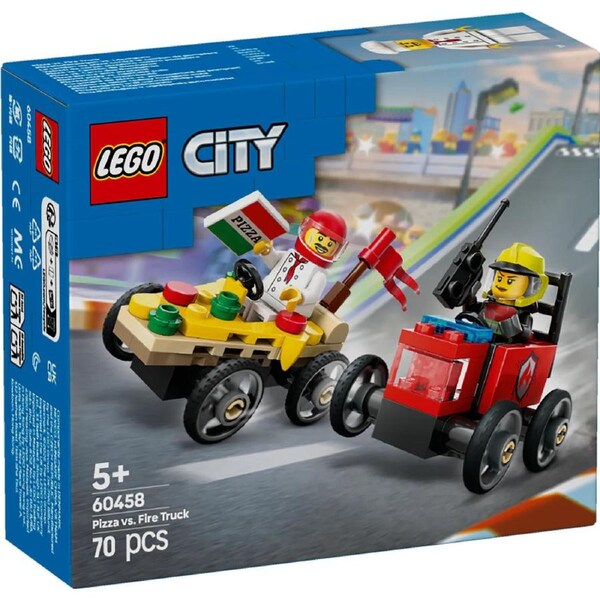 Lego City - Pizza Vs Fire Truck Race Car Pack
