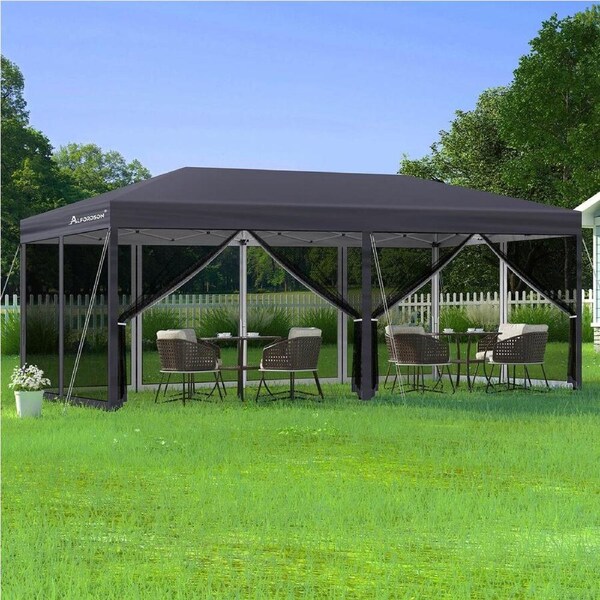 3x6m Gazebo ALFORDSON Pop Up Marquee Outdoor Tent Mesh Wall Grey