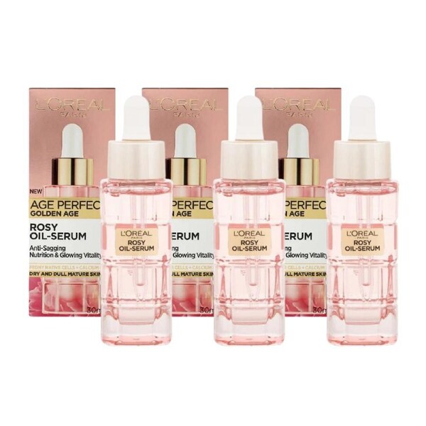 3 x L'Oreal Paris Age Perfect Golden Age Rosy Oil-Serum 30mL