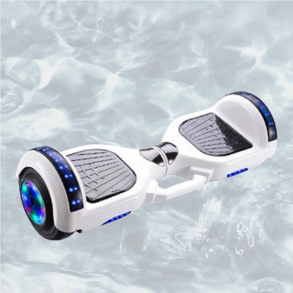 White 2025 New Hoverboard Scooter Bluetooth Speaker LED Self Balancing Scooter Sports