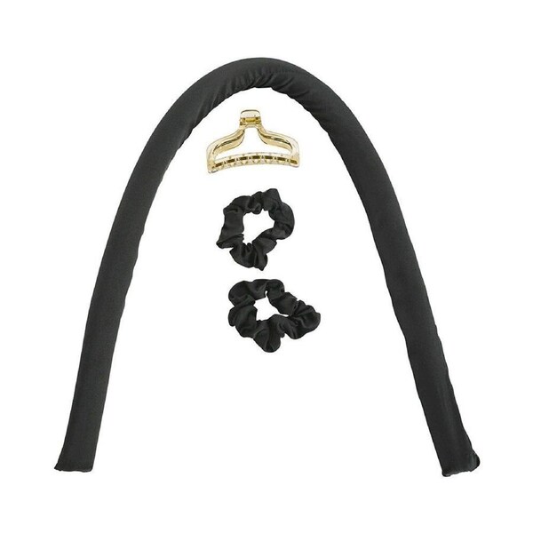 4pc Annabel Trends Miss Bliss Heatless Hair Curler Accessory Set 92cm Black