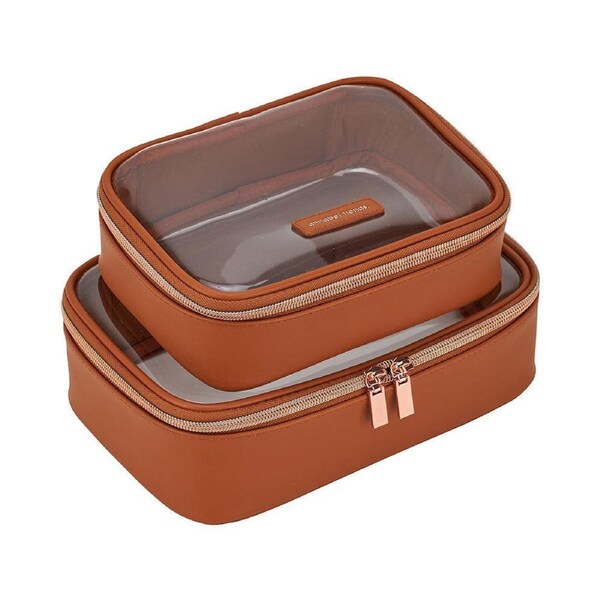 2pc Annabel Trends Vanity Beauty Box Cosmetic/Makeup Personal Organiser Tan