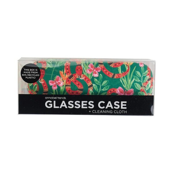 Annabel Trends Glasses Protector Hard Case/Cloth Combo 15cx6cm Jungle Snake