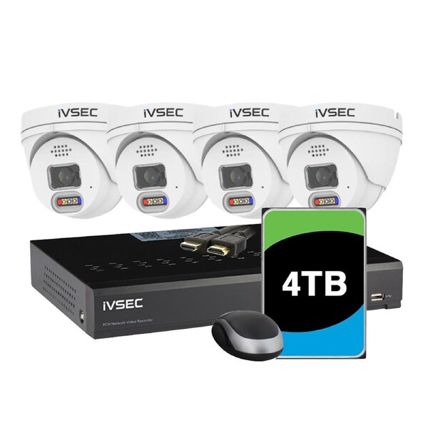 Ivsec Kit 4 x Nc110Adx 5Mp Ip Cam With Adv Det Nr308Xd-4Tb 8xPoe Nvr 4K Ivs